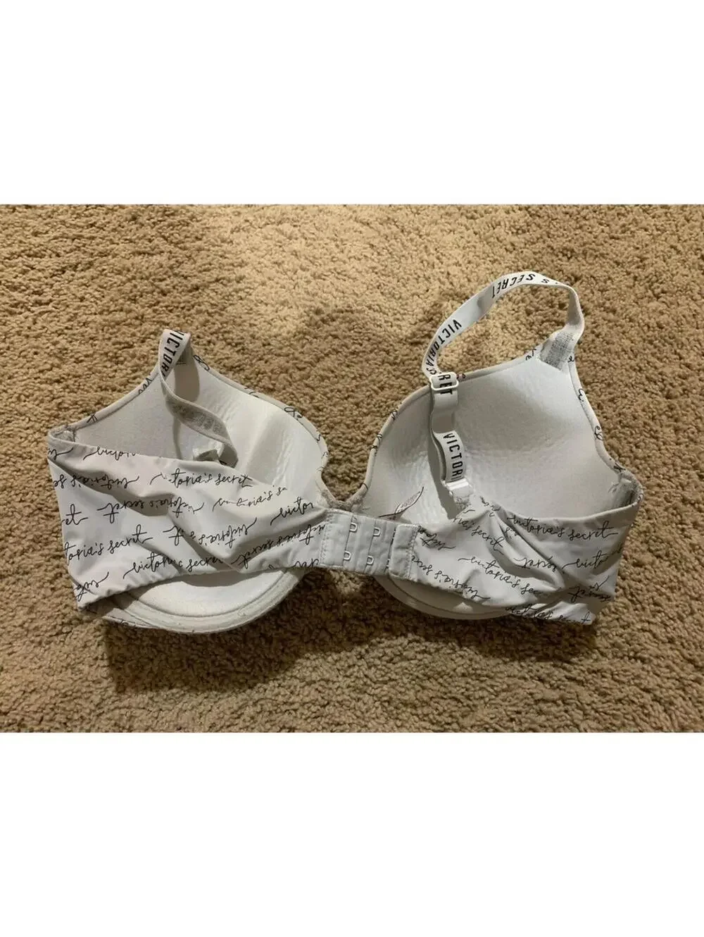 a lot of 2 Bra Victoria's Secret T-shirt lightly lined demi 36DD gray and purple